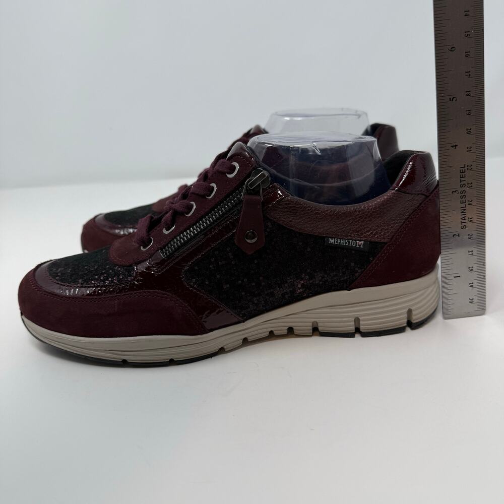 Mephisto YLONA Sneakers Women's 8.5 Marron Patent Leather Accents Metallic - Picture 8 of 13